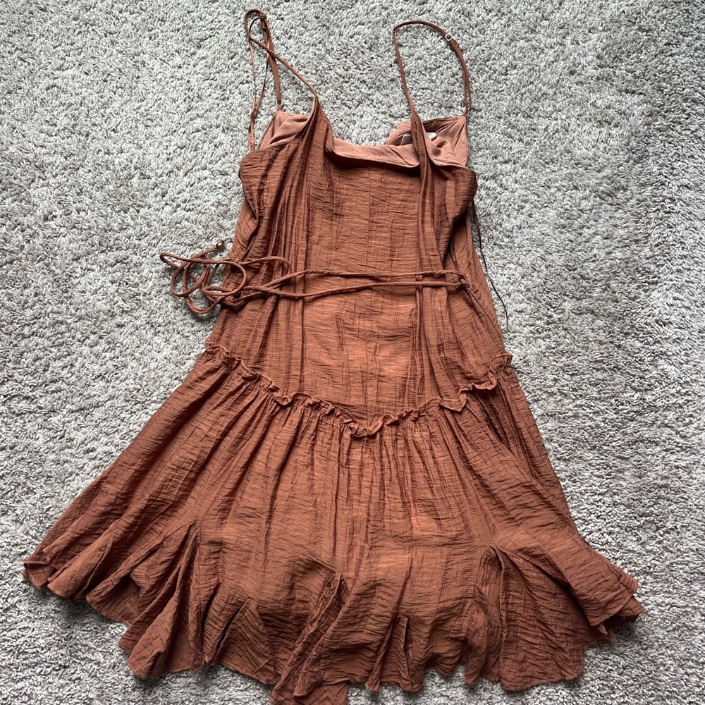 Elegant Brown Sleeveless Dress